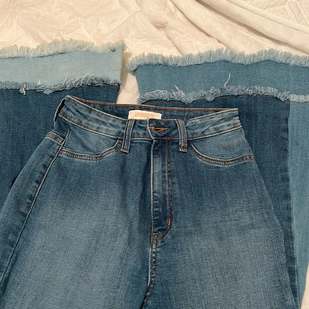Bell bottom jeans,worn once ,good condition